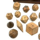 Unusual and Wonderful 19th Century Set of Miniature Geometric Solids in 19th Century Signed Dovetailed Box