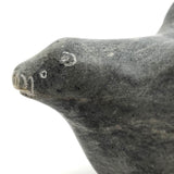 Marvelous Isah Papialuk (Povungnituk Inuit) 1985 Carved Stone "Winged" Seal