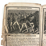 Scarce, Wonderful, Much Worn and Torn 1844 New National Primer with Hand-sewn Repair Everywhere