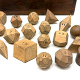 Unusual and Wonderful 19th Century Set of Miniature Geometric Solids in 19th Century Signed Dovetailed Box