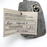 Marvelous Isah Papialuk (Povungnituk Inuit) 1985 Carved Stone "Winged" Seal