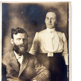 Moody Portrait of Compelling Couple, Antique RPPC