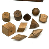 Unusual and Wonderful 19th Century Set of Miniature Geometric Solids in 19th Century Signed Dovetailed Box