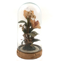 Victorian Wax Roses in Hand-blown Glass Dome