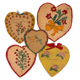 Set of Five Handmade Crayon Decorated Valentines