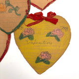 Set of Five Handmade Crayon Decorated Valentines