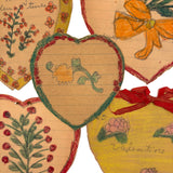 Set of Five Handmade Crayon Decorated Valentines