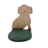 Deco Doggy, Sharp Old Black and White Painted Wooden Folk Art Doorstop