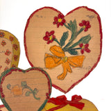 Set of Five Handmade Crayon Decorated Valentines