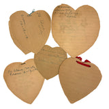 Set of Five Handmade Crayon Decorated Valentines