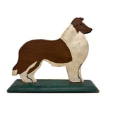 Proud Collie, c. 1930s-40s Painted Folk Art Cutout on Base