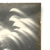 Fourth of July, Very Beautiful Antique Silver Print Photo of Exploding Fireworks with Horizon of Spectators