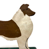Proud Collie, c. 1930s-40s Painted Folk Art Cutout on Base