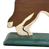 Proud Collie, c. 1930s-40s Painted Folk Art Cutout on Base