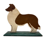 Proud Collie, c. 1930s-40s Painted Folk Art Cutout on Base