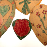 Set of Six Homemade Crayon Decorated Valentines