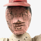 SOLD Folk Art Whirligig Man in Polychrome with Red Tin Hat
