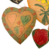 Set of Six Homemade Crayon Decorated Valentines