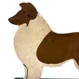 Proud Collie, c. 1930s-40s Painted Folk Art Cutout on Base