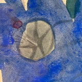 Ixia, Milla, Blue Babiana, Exuberantly Watercolored Antique Botanical Print, Framed