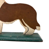 Proud Collie, c. 1930s-40s Painted Folk Art Cutout on Base