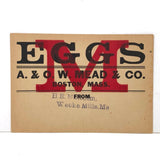 EGGS, Iconic Feeling Early 20th C. Trade Card (2 Available)