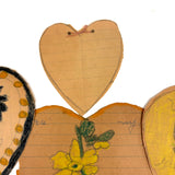 Set of Six Homemade Crayon Decorated Valentines