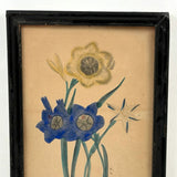 Ixia, Milla, Blue Babiana, Exuberantly Watercolored Antique Botanical Print, Framed
