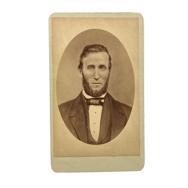 c. 1870s CDV (Copy?) Portrait of Lincoln-esque (Quaker?) Man, Mote Brothers , Richmond Indiana