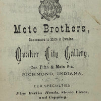 c. 1870s CDV (Copy?) Portrait of Lincoln-esque (Quaker?) Man, Mote Brothers , Richmond Indiana