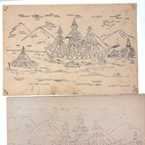 For the Kindergarten, Drawing Made Easy, Complete c. 1890 Drawing Stencil Set with Many Drawings