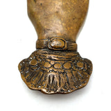 Solid Bronze Hand with Ring and Cuff, Lovely Large Victorian Paperweight