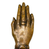 Solid Bronze Hand with Ring and Cuff, Lovely Large Victorian Paperweight