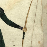 1821 Derby Archery Society Archeress Watercolor Miniature in Period Frame