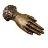 Solid Bronze Hand with Ring and Cuff, Lovely Large Victorian Paperweight
