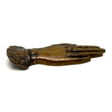 Solid Bronze Hand with Ring and Cuff, Lovely Large Victorian Paperweight