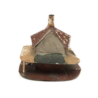 Set of 5 Scratch Made, Painted Miniature Tin Houses