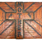 MOTHER, Extra Folky Old Match Stick Tramp Art Box with Polka Dot Interior and Rich Patina