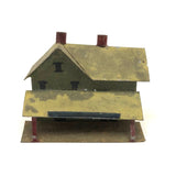 Set of 5 Scratch Made, Painted Miniature Tin Houses