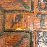 MOTHER, Extra Folky Old Match Stick Tramp Art Box with Polka Dot Interior and Rich Patina