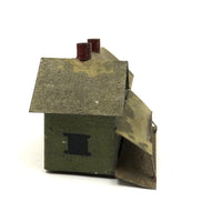 Set of 5 Scratch Made, Painted Miniature Tin Houses