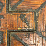 MOTHER, Extra Folky Old Match Stick Tramp Art Box with Polka Dot Interior and Rich Patina