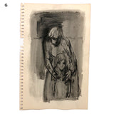 8 More Mid-Century Sketches, Artist Unknown, SOLD INDIVIDUALLY