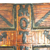 MOTHER, Extra Folky Old Match Stick Tramp Art Box with Polka Dot Interior and Rich Patina