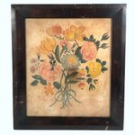 1829 Bouquet of Flowers Theorem on Velvet, Signed, With Provenance