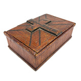 MOTHER, Extra Folky Old Match Stick Tramp Art Box with Polka Dot Interior and Rich Patina