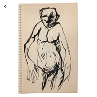 8 More Mid-Century Sketches, Artist Unknown, SOLD INDIVIDUALLY
