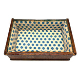 MOTHER, Extra Folky Old Match Stick Tramp Art Box with Polka Dot Interior and Rich Patina