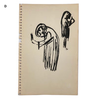 8 More Mid-Century Sketches, Artist Unknown, SOLD INDIVIDUALLY