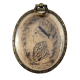 Very Naive Late 18th/Early 19th Century Ink Drawn Folk Portrait of Abigail, in Mourning Locket